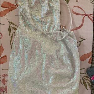 Elegant Sequin Halter Dress